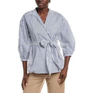 Max Mara Womens Weekend  Ceci Wrap Top, Blue